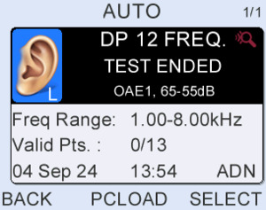 Store up to 2000* tests listed in chronological order with on-screen test result summary table.